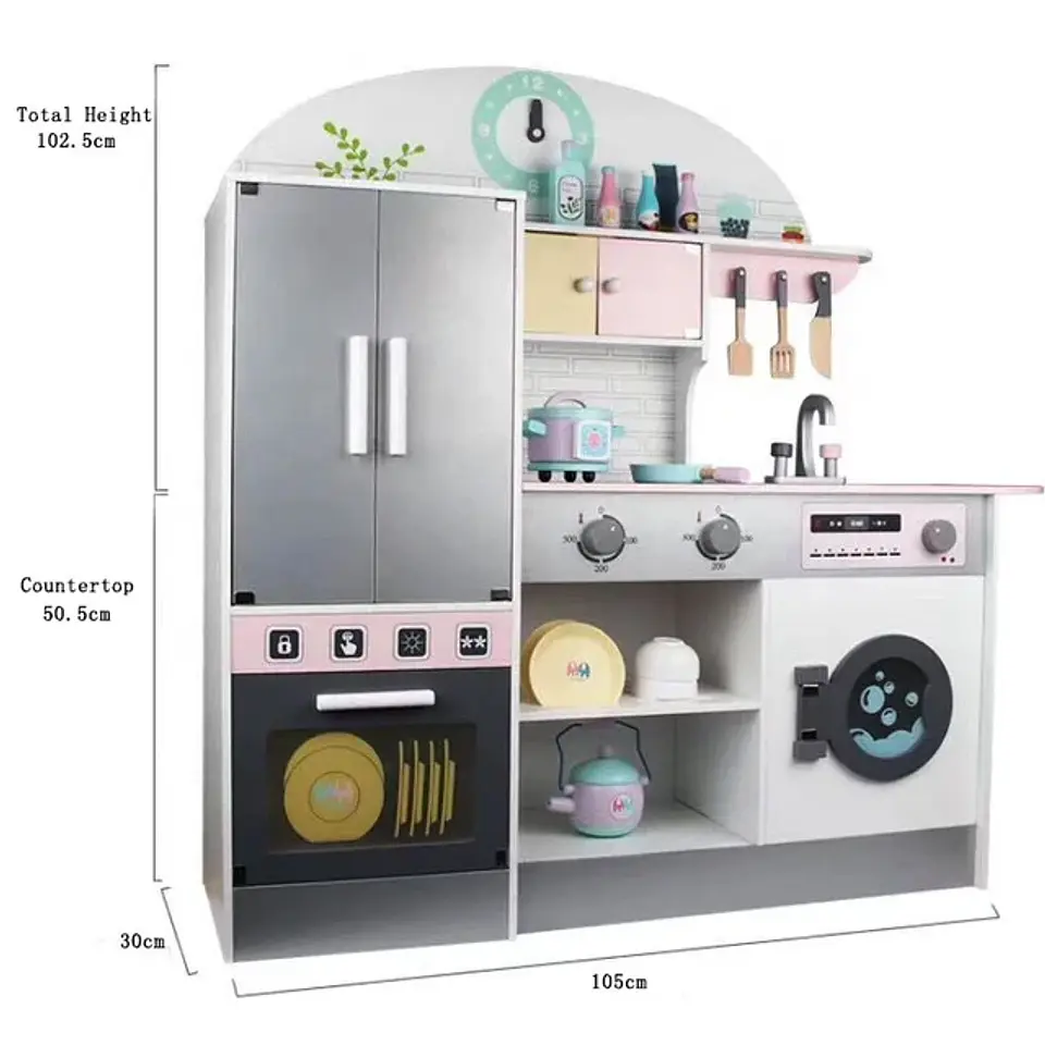 Cocina de madera con refrigerador 5