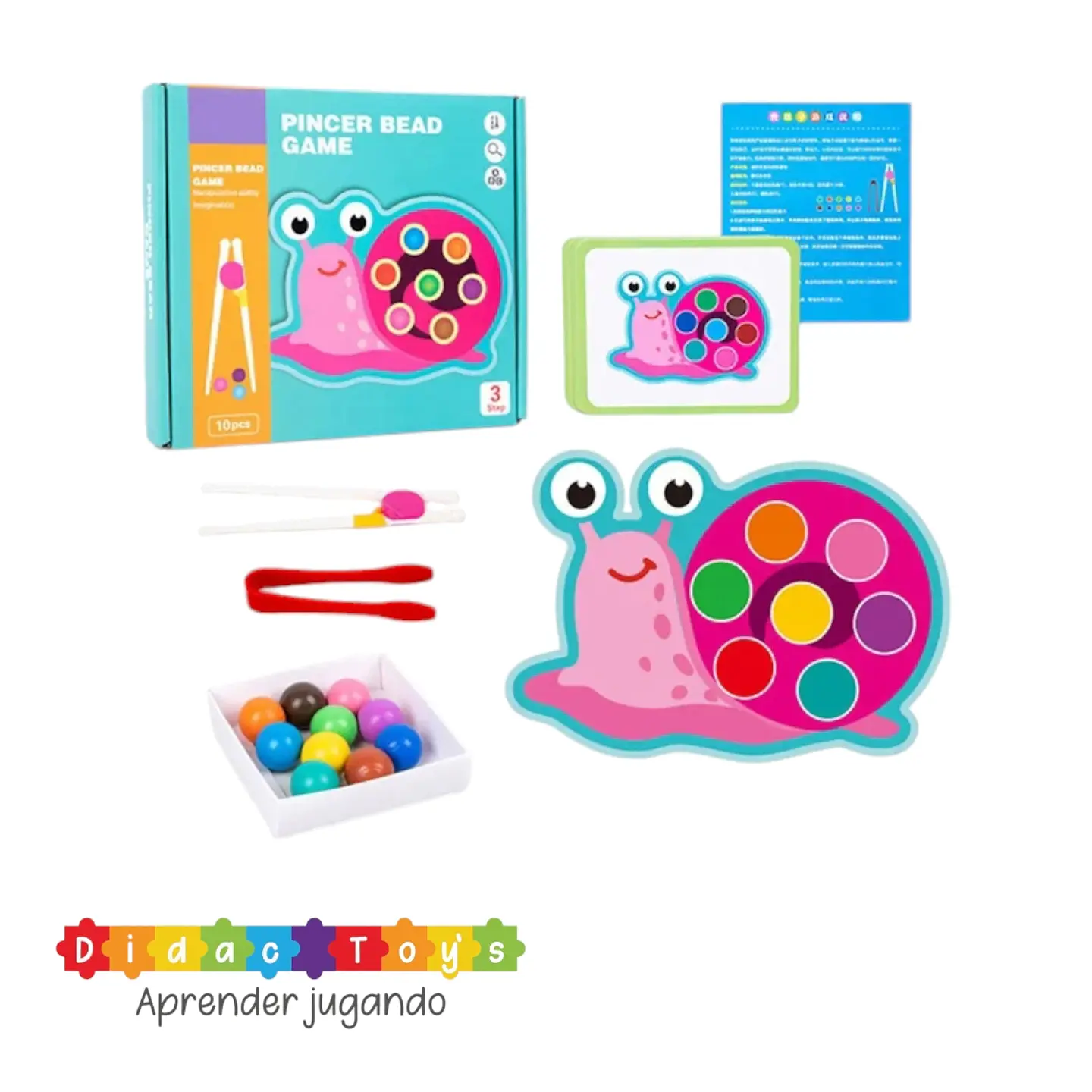 Juego motriz canicas madera 8