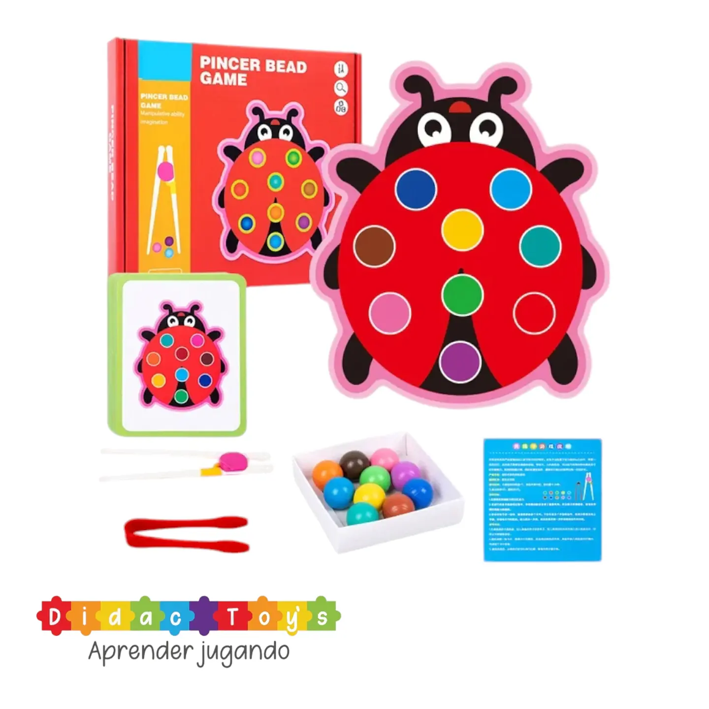Juego motriz canicas madera 9