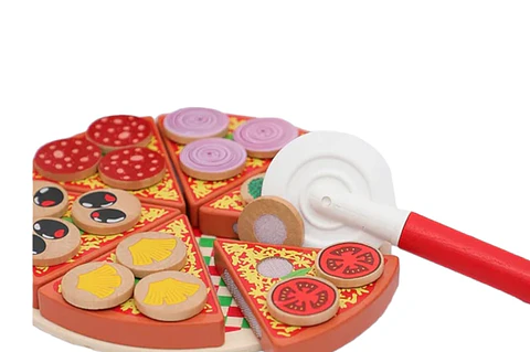 Pizza de madera juego didáctico 
