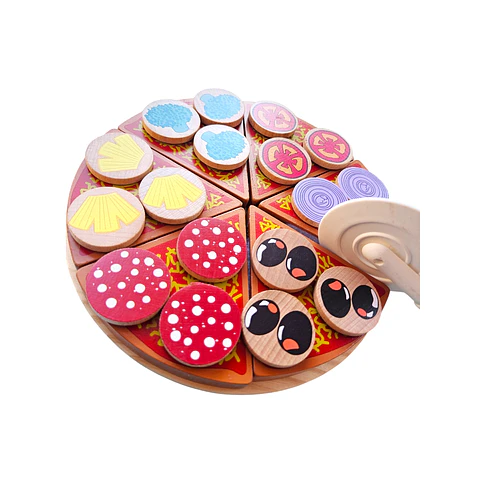 Pizza de madera juego didáctico 