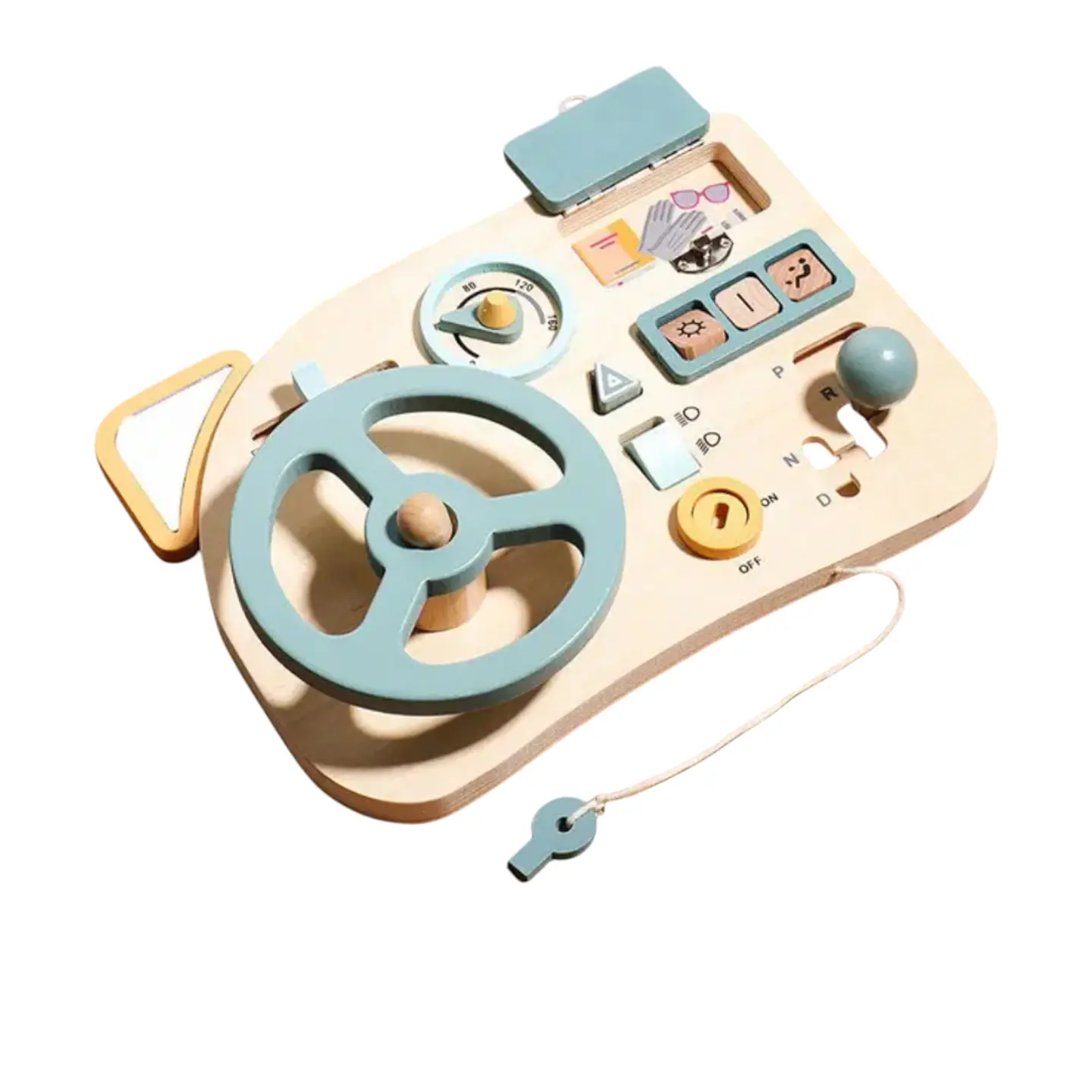 Tablero montessori de volante sensorial bebé  3