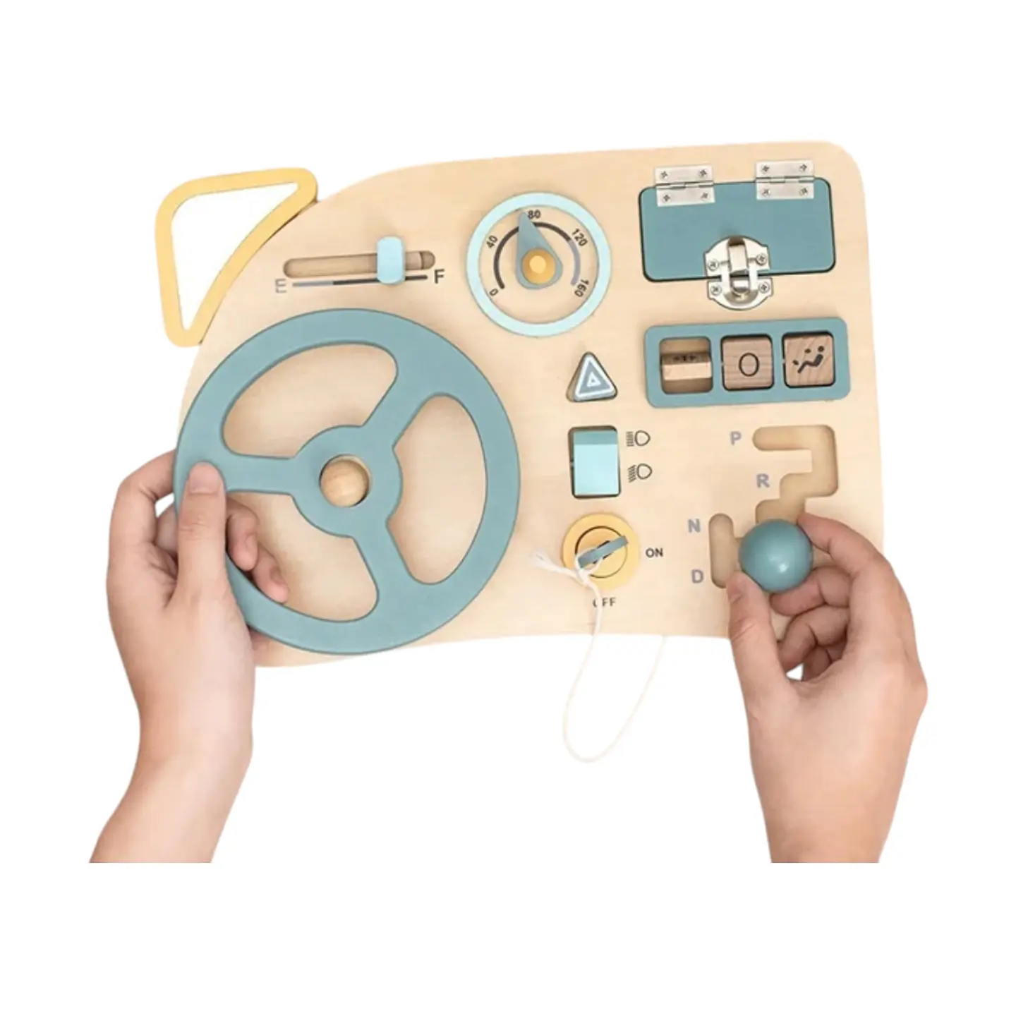 Tablero montessori de volante sensorial bebé  4