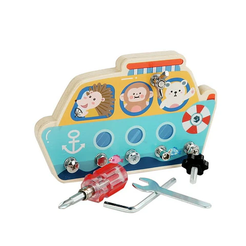 Barco motricidad tuercas y herramientas