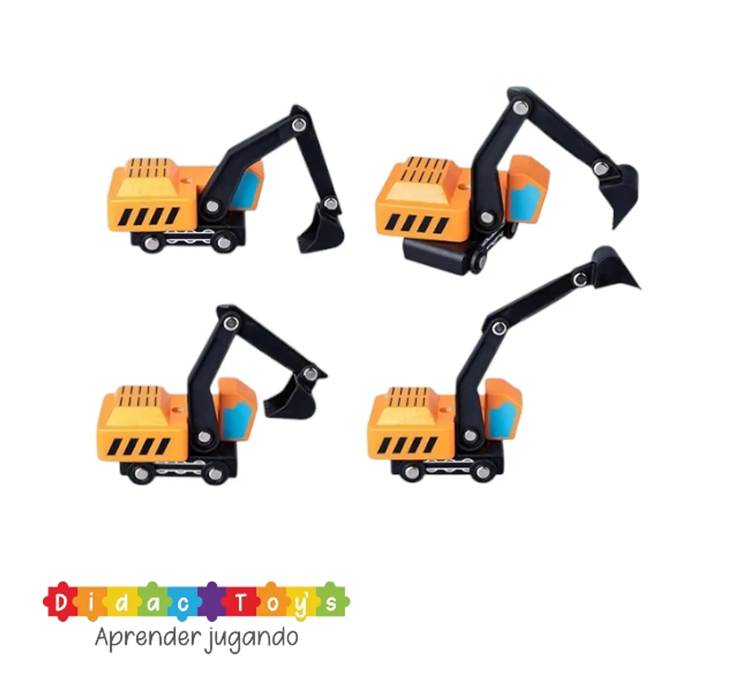 Camión con retroexcavadora de madera  3