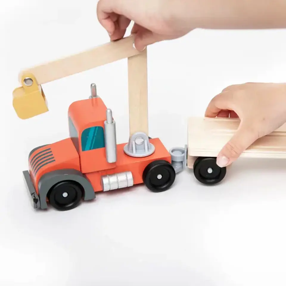 Juego Camión con vehículos de madera  3