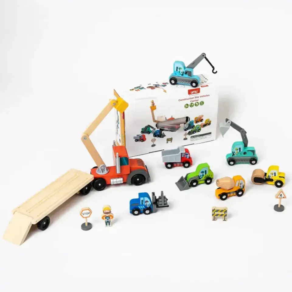 Juego Camión con vehículos de madera  5