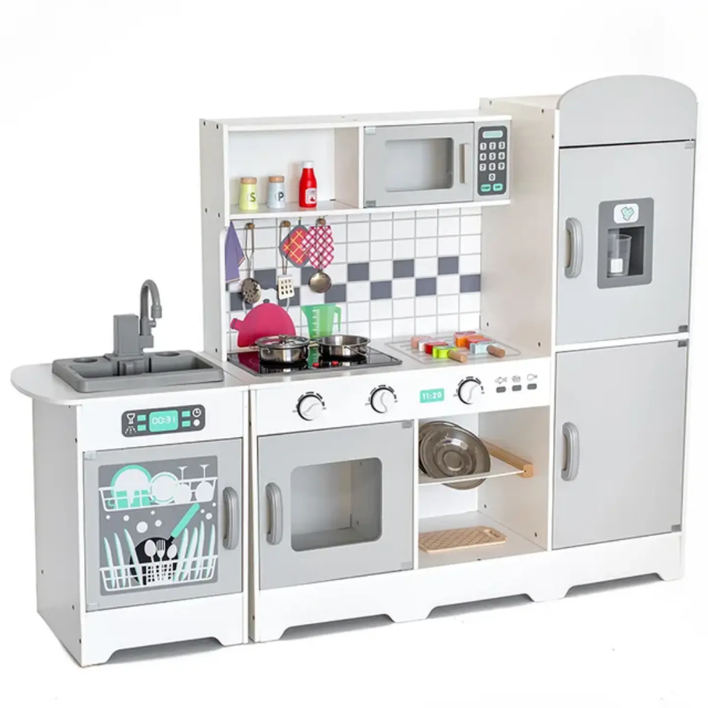 Cocina de madera con flujo de agua  1