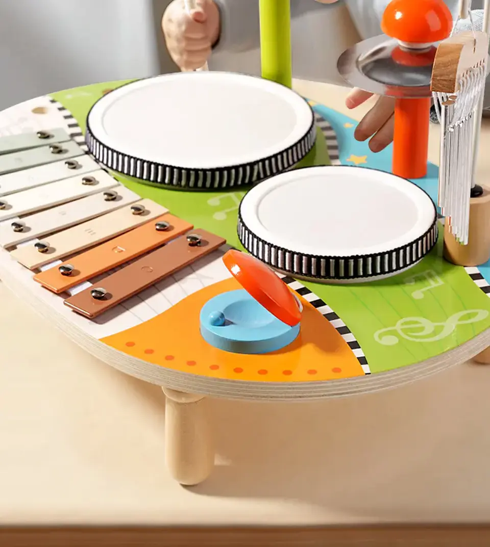 Juego set batería musical madera  2