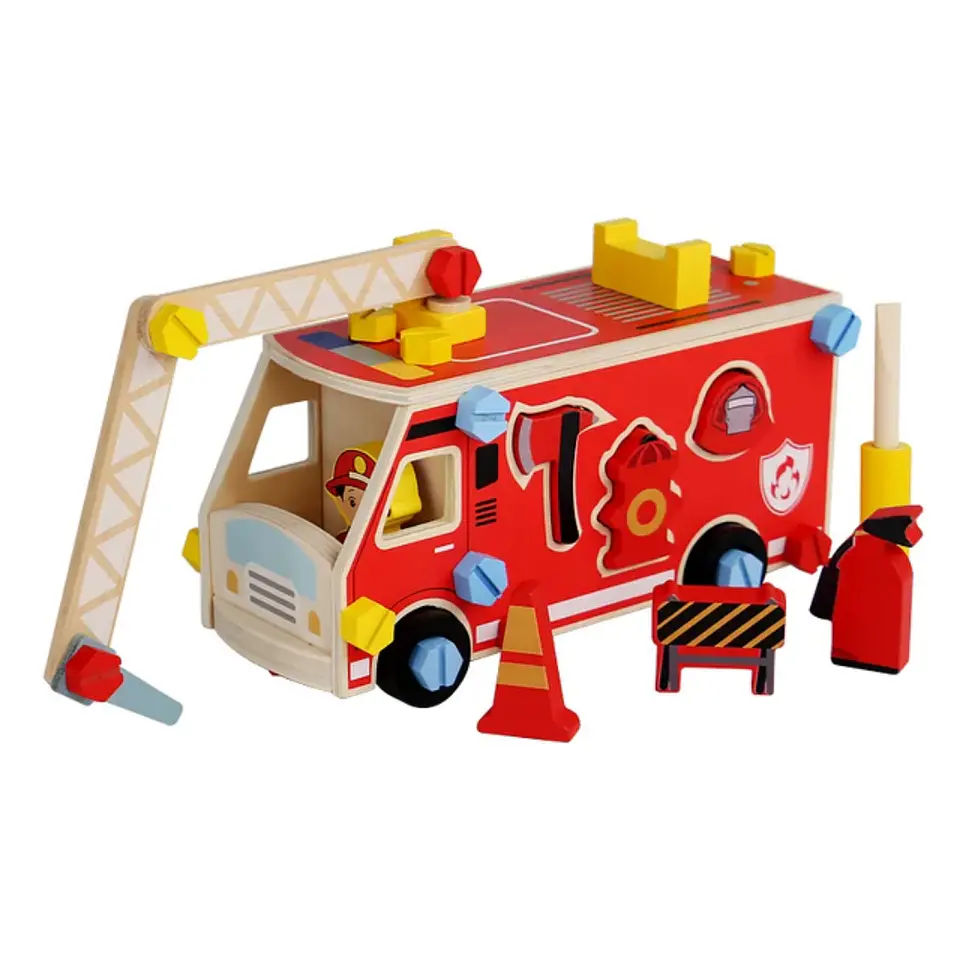 Carro de bomberos armable con figuras 2