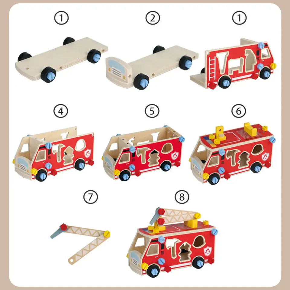 Carro de bomberos armable con figuras 5