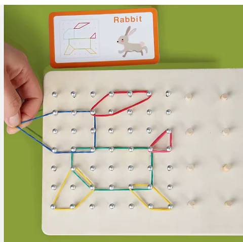 Tablero didáctico geoplano 2 en 1