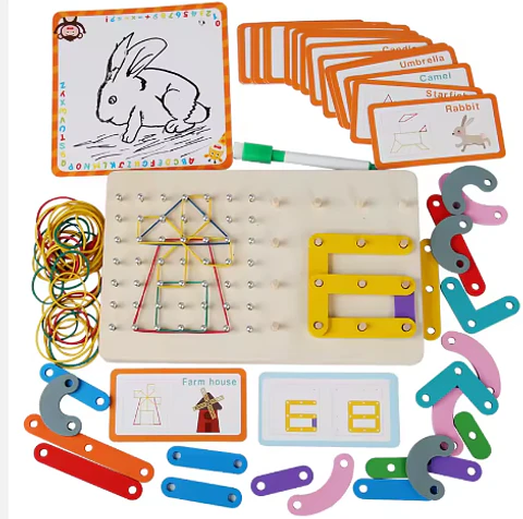 Tablero didáctico geoplano 2 en 1