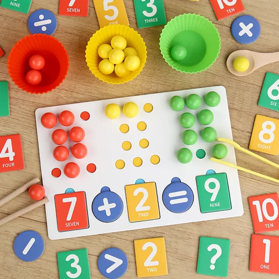 Juego matemático, juego de cuentas con canicas  1