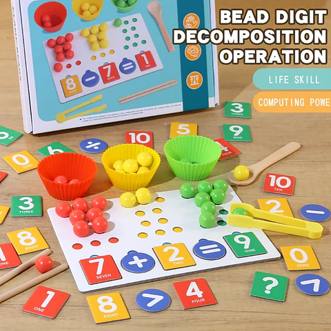 Juego matemático, juego de cuentas con canicas 