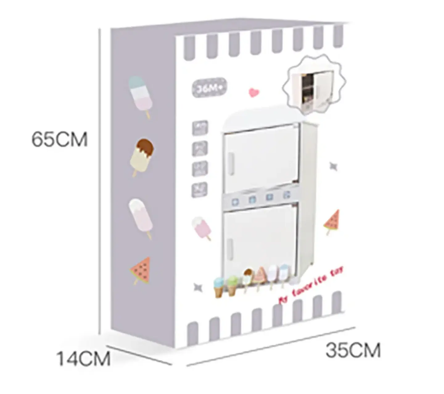 Refrigerador de Madera para Niños – Juego de Cocina  4
