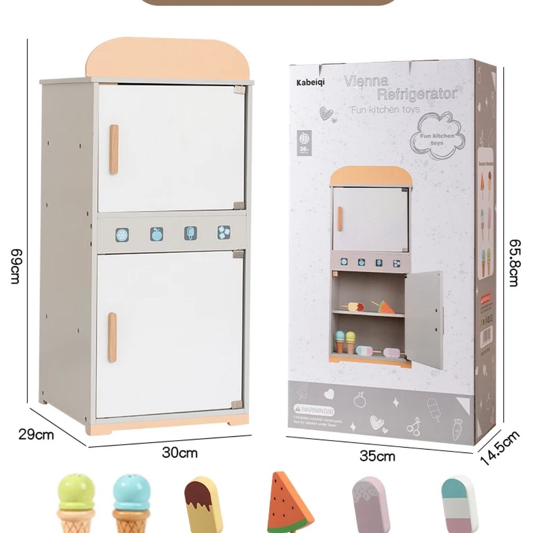 Refrigerador de Madera para Niños – Juego de Cocina  5