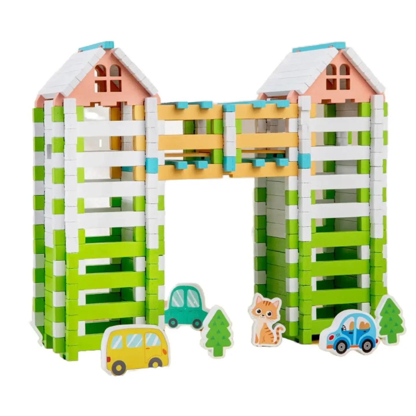 Juego de Bloques de Construcción de Madera para Niños  3