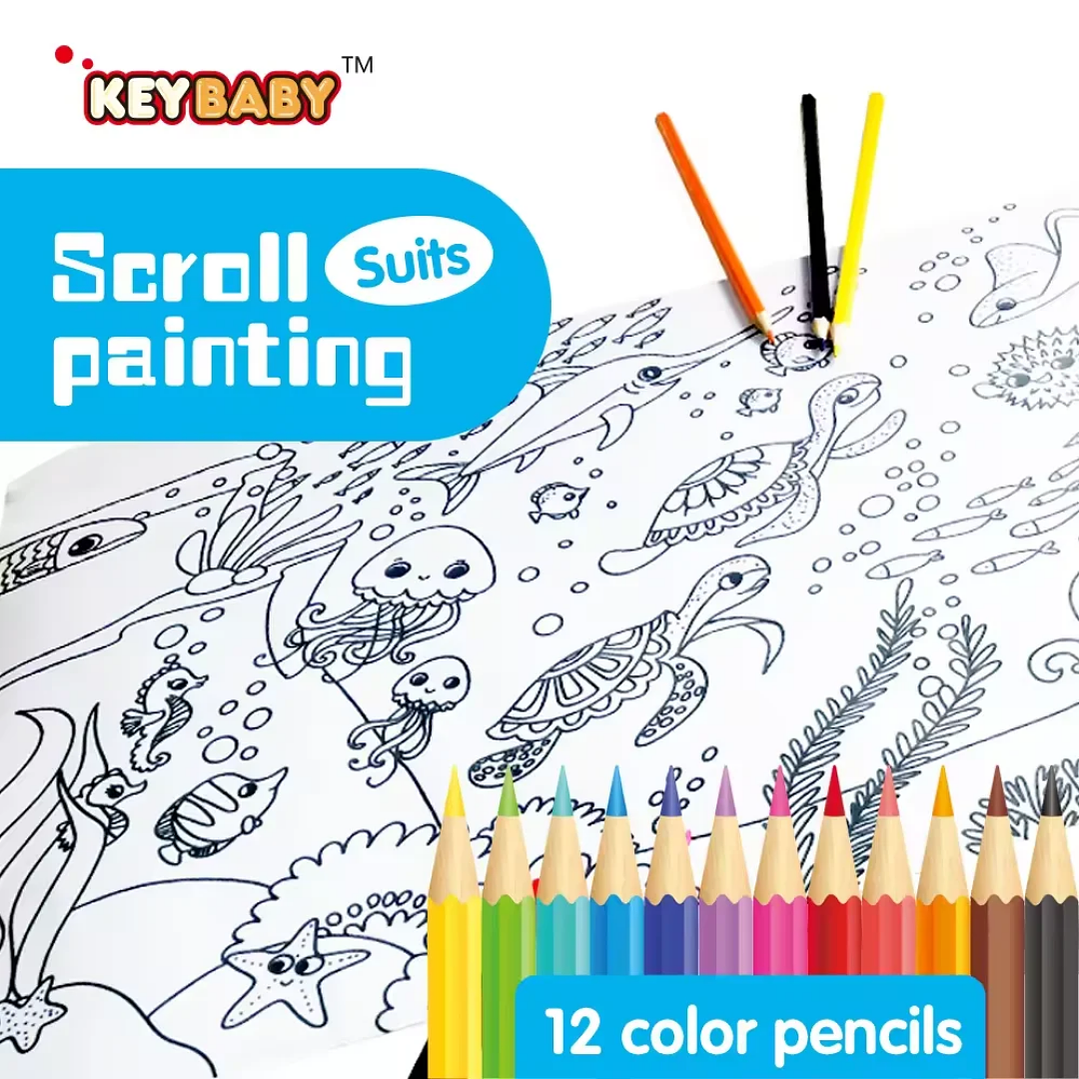 Rollo de Papel para Colorear con Lápices de Colores 5