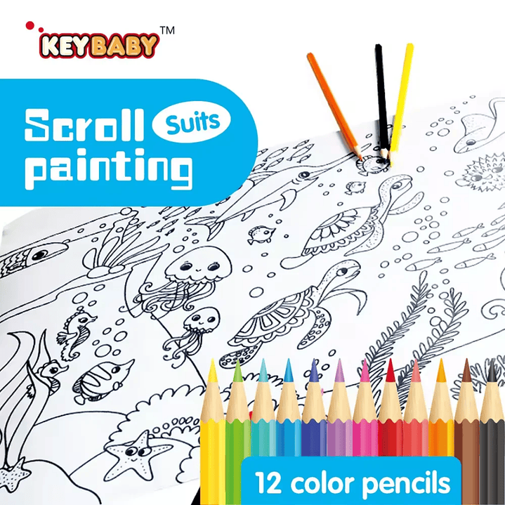 Rollo de Papel para Colorear con Lápices de Colores 5