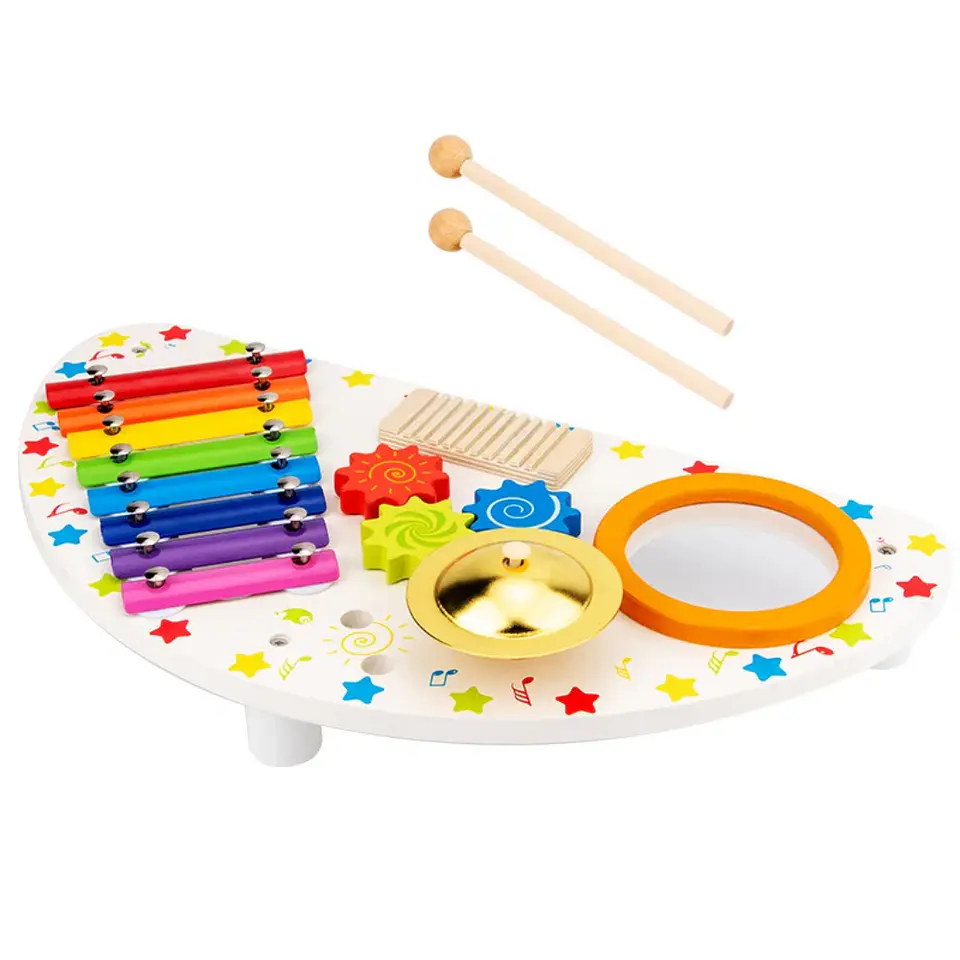 Juego set batería musical madera  2
