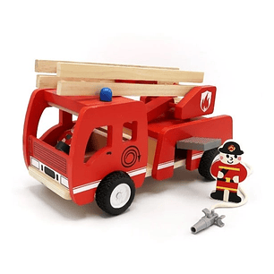 Carro de bomberos de madera 