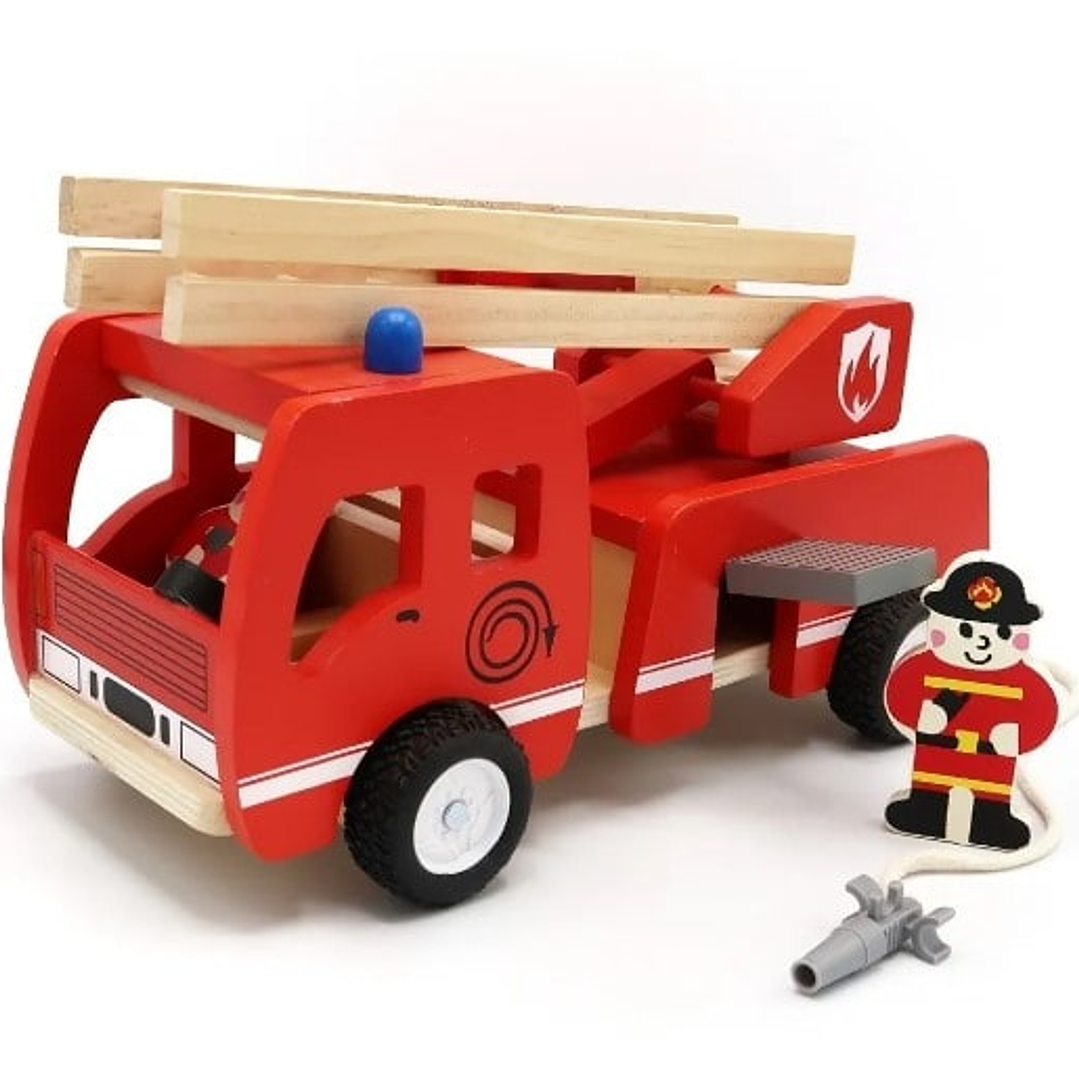 Carro de bomberos de madera  1