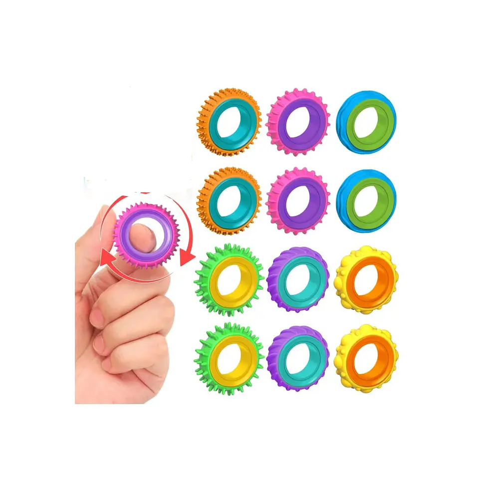 Anillos giratorios con textura 2 pcs 1