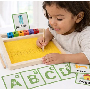 Bandeja de escritura montessori