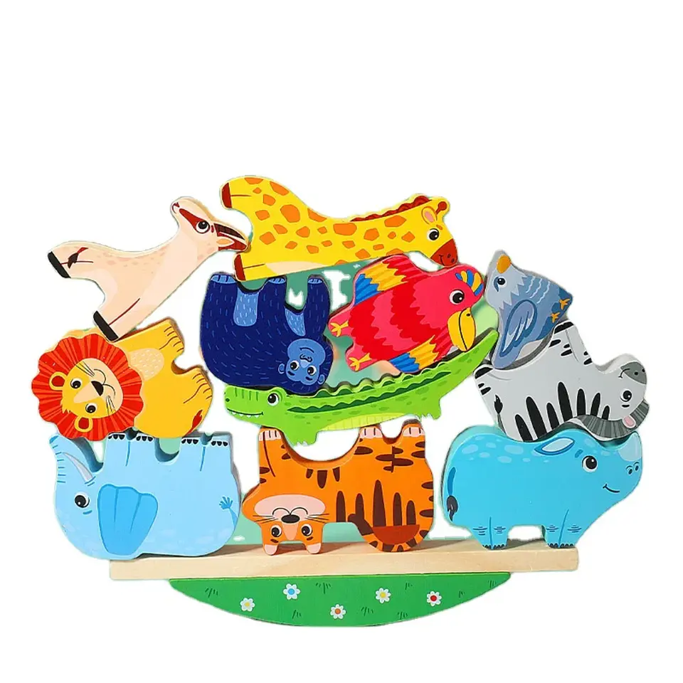 Juego equilibrio animales de madera 1