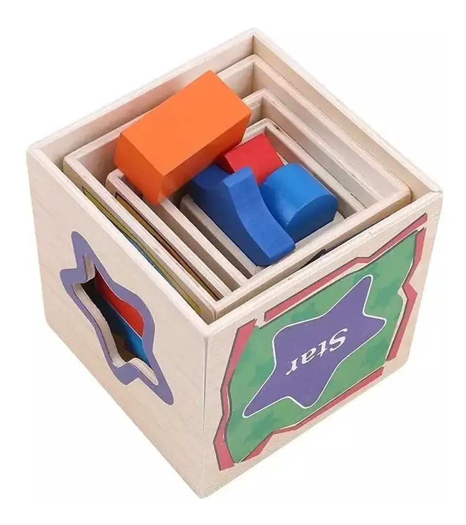 5 Cubos apilables de madera. 5