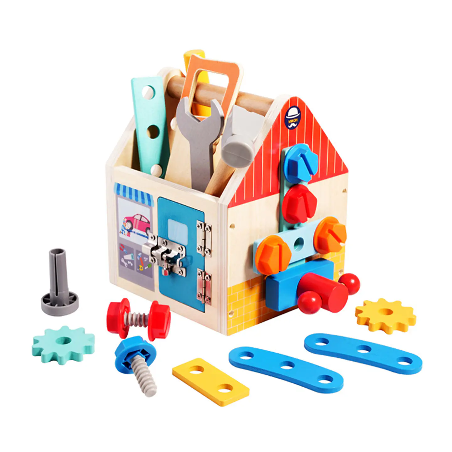 Casa con herramientas de madera para niños 1