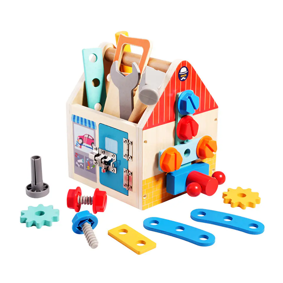 Casa con herramientas de madera para niños 1