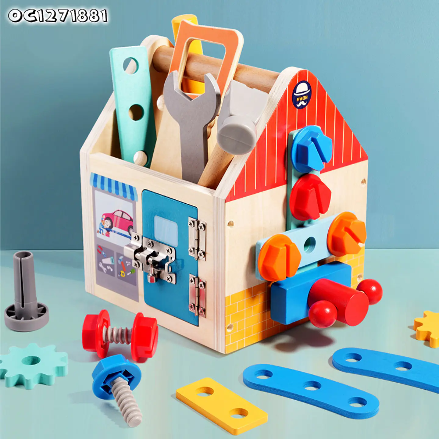 Casa con herramientas de madera para niños 2