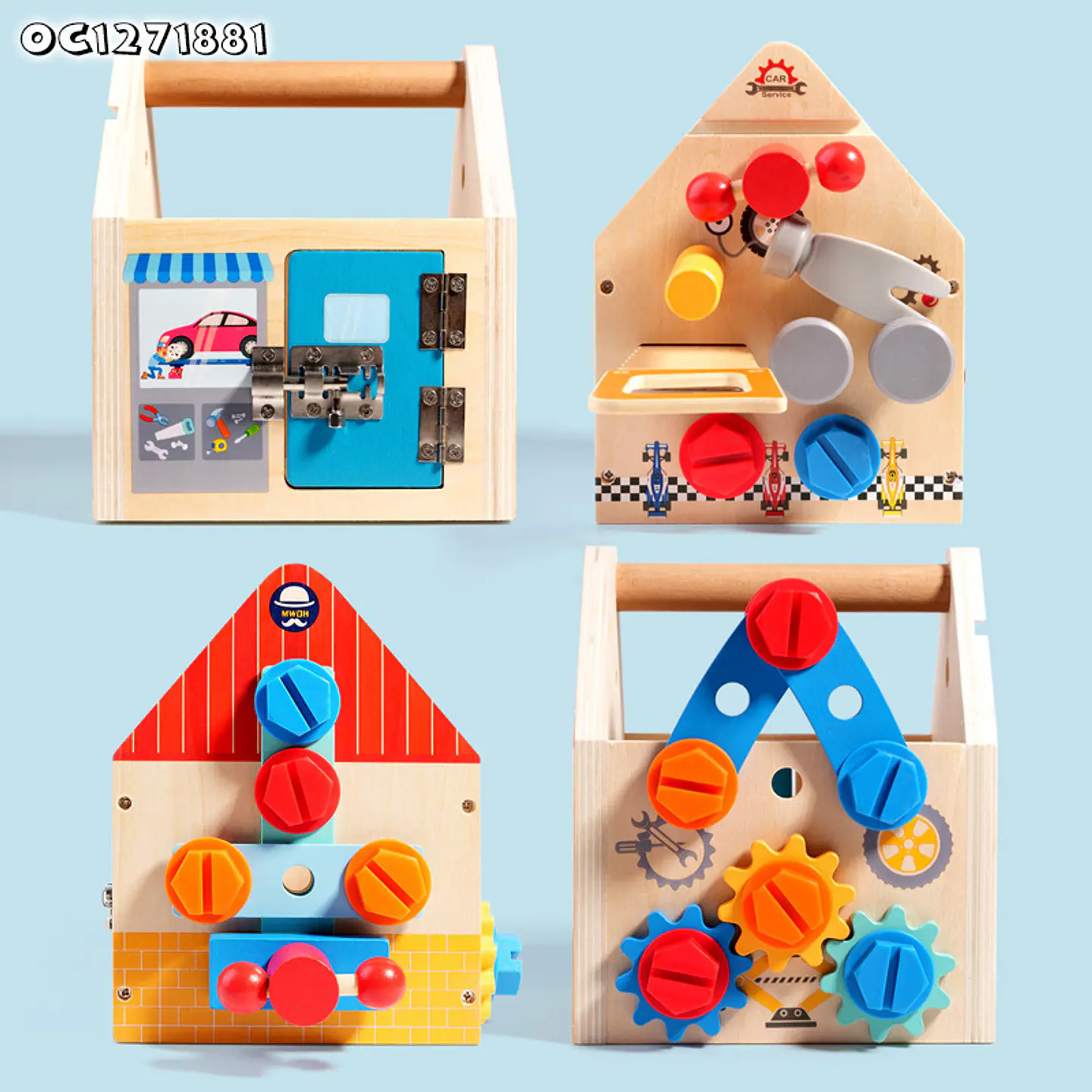 Casa con herramientas de madera para niños 3