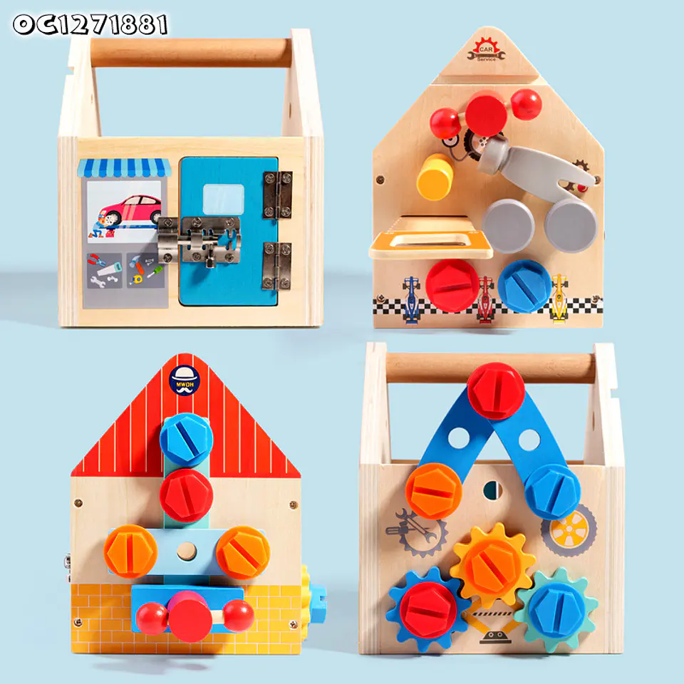Casa con herramientas de madera para niños 3