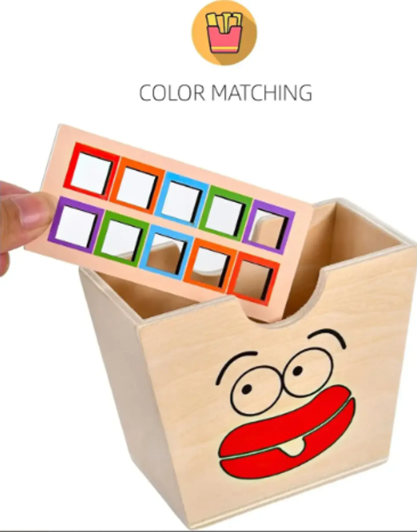 Juego de patrones y clasificar papas fritas  de madera 3