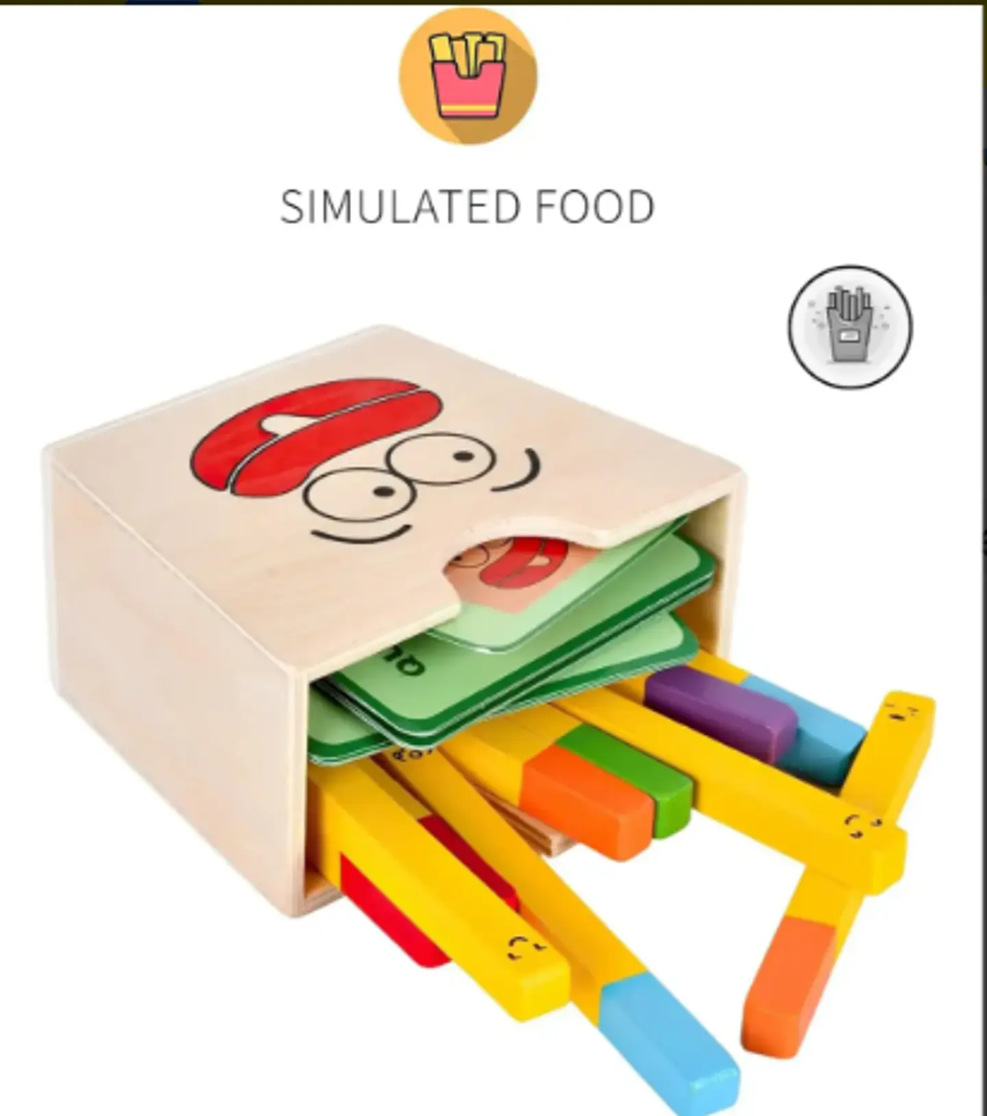 Juego de patrones y clasificar papas fritas  de madera 4