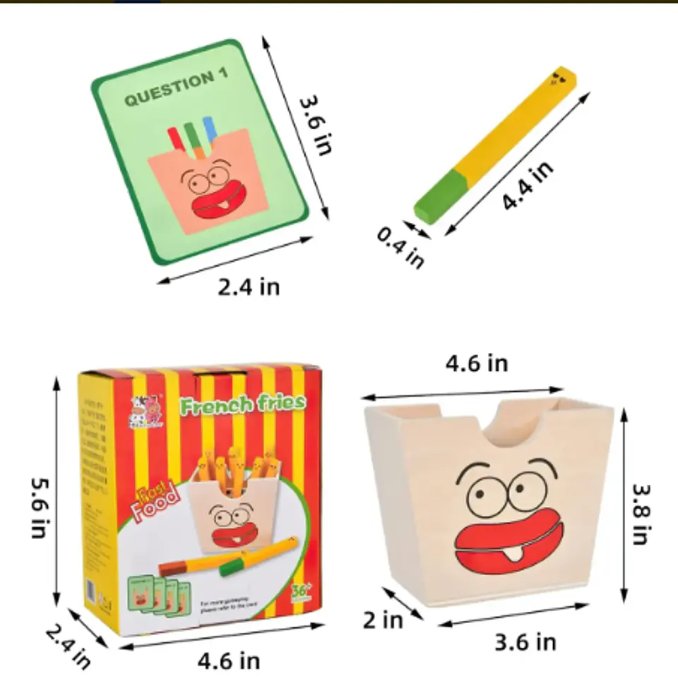 Juego de patrones y clasificar papas fritas  de madera 5