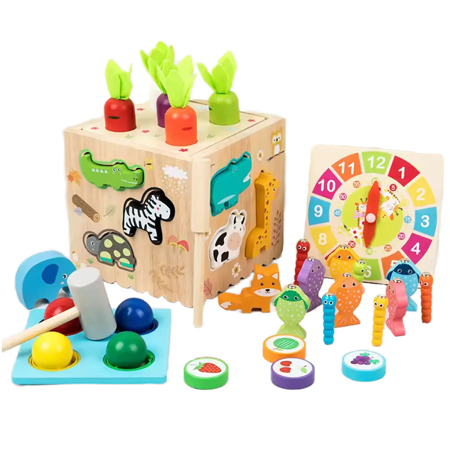 Caja multifuncional didactico madera 8 en 1 1