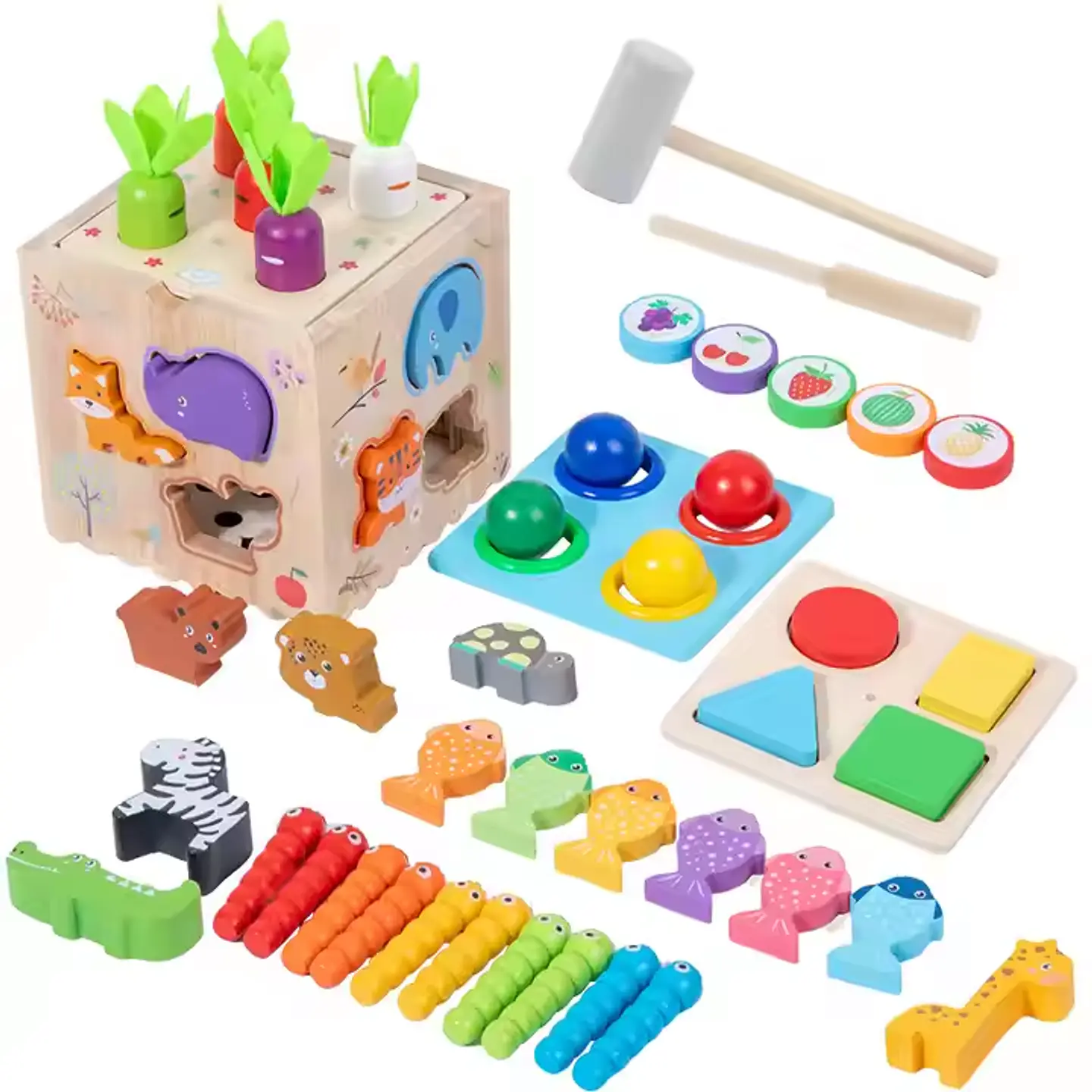 Caja multifuncional didactico madera 8 en 1 2