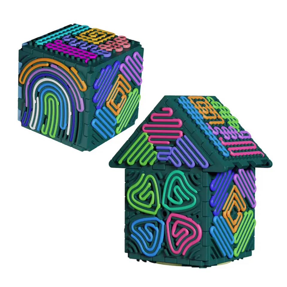 Cubo sensorial con tiras de silicona 1