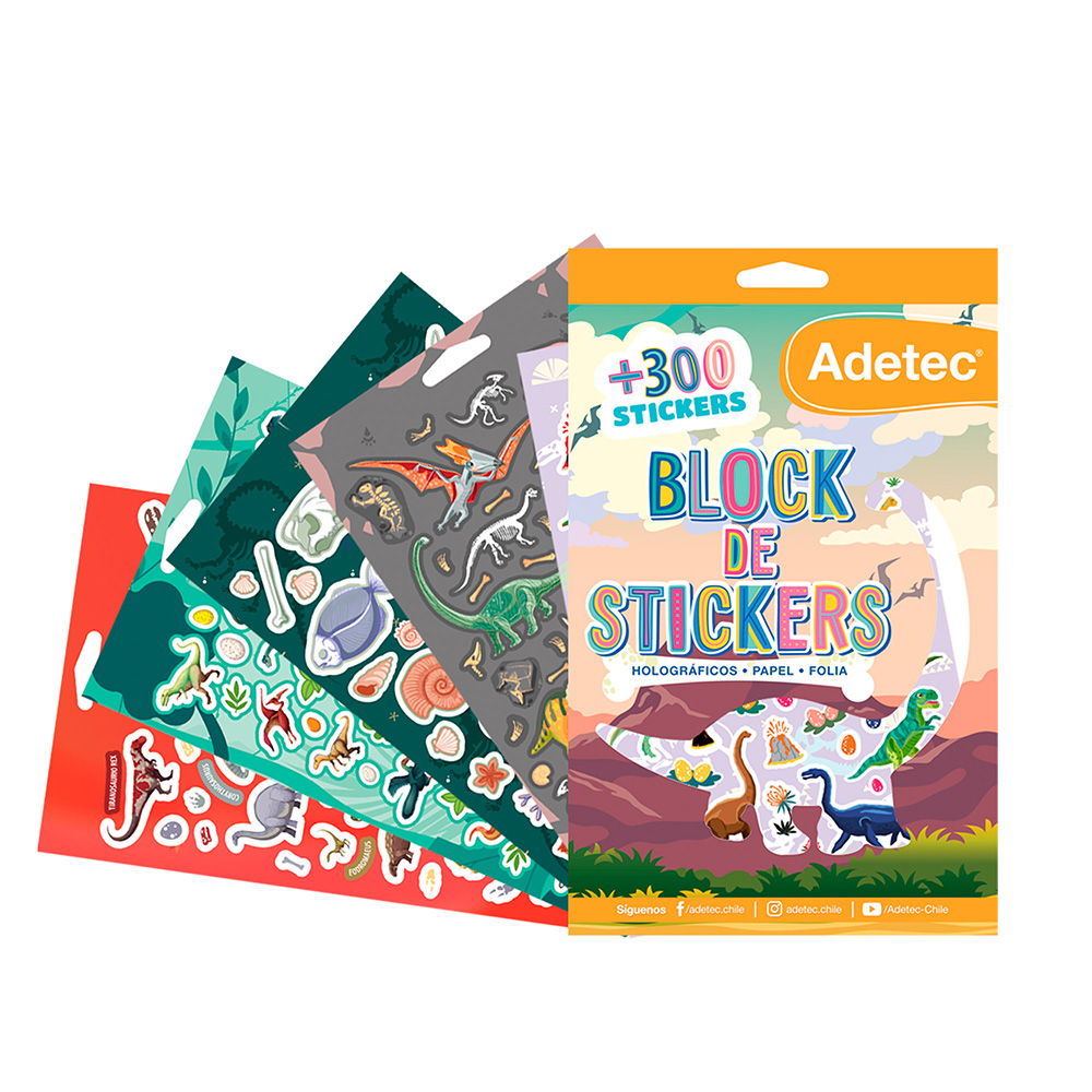 BLOCK DE STICKERS DINOSAURIOS