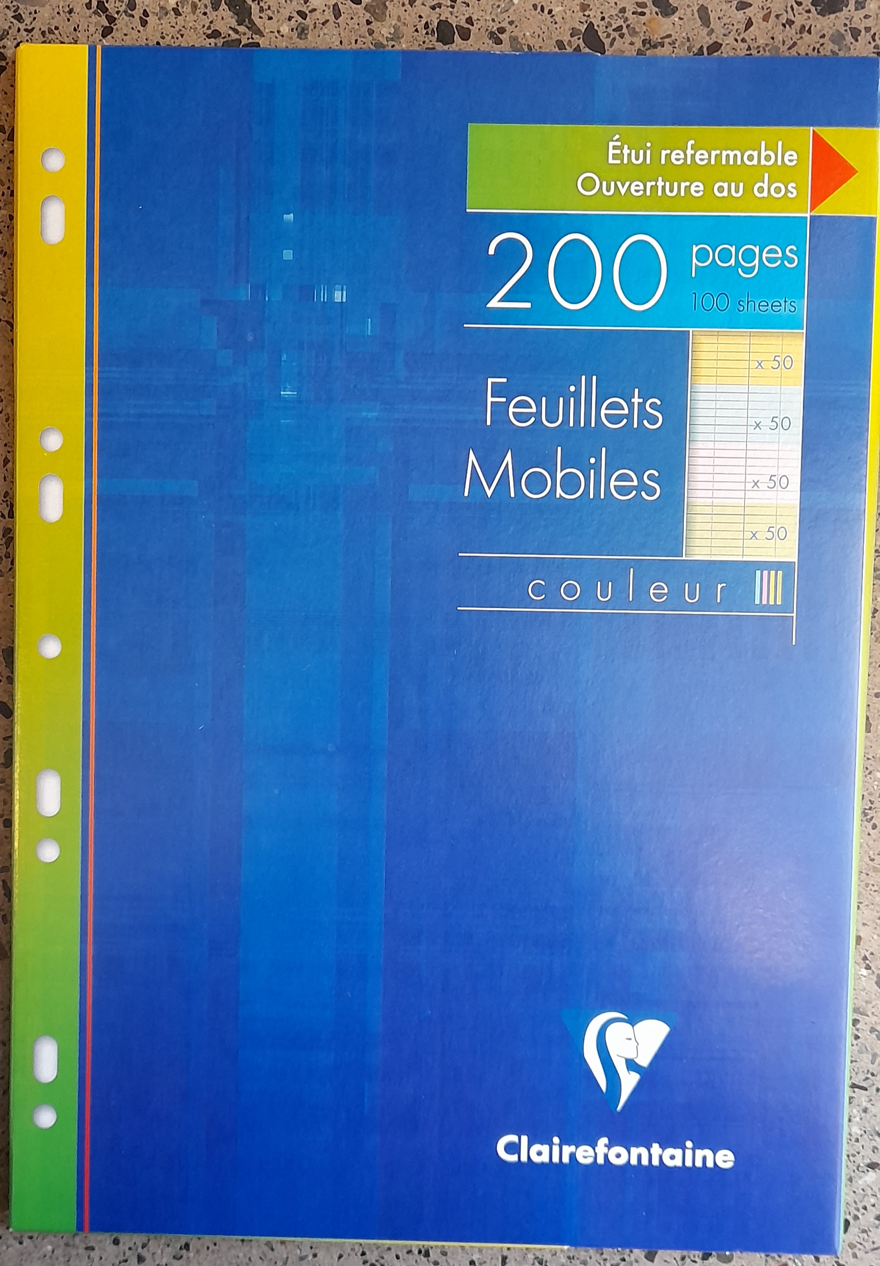 HOJAS SEYÈS CLAIREFONTAINE SIMPLES  200 PAGINAS (100 HOJAS) DE COLOR: