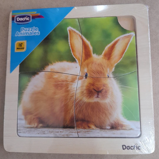 PUZZLE IMAGEN  MADERA 4 PZAS  CONEJO