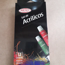SET ACRILICOS ARTEL 12 COLORES EN TUBO de  12 G
