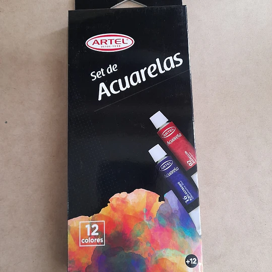 SET ACUARELAS ARTEL 12 COLORES EN TUBO DE 12 ML