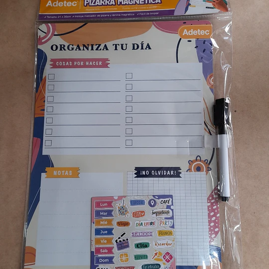 PIZARRA MAGNETICA PLANNER CON STICKERS MAGNETICOS