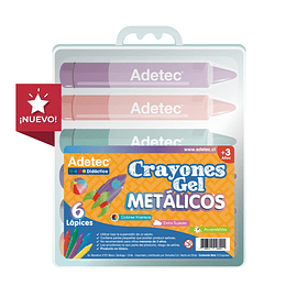 CRAYONES GEL METÁLICOS DIDÁCTICOS