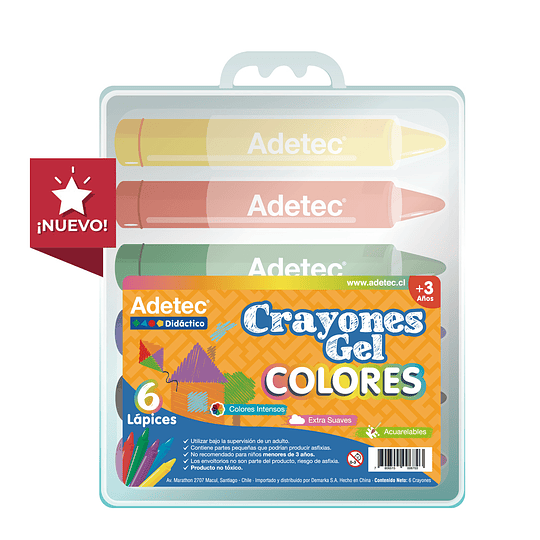 CRAYONES GEL COLORES DIDÁCTICOS